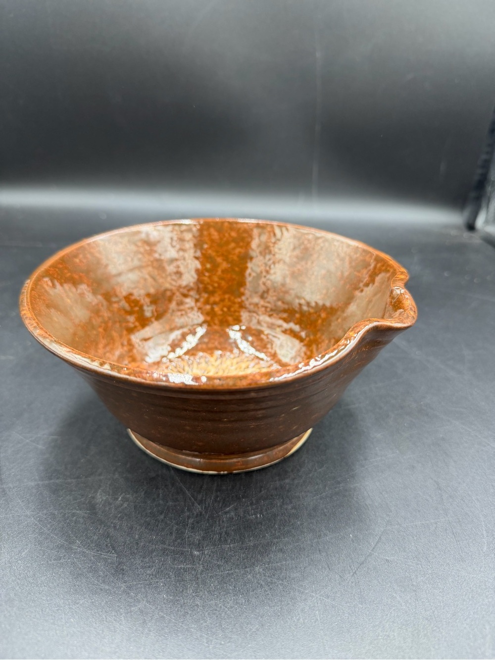 VTG Handcrafted Ceramic Bowl w/ Spiky Floral Center Designed for Grating Garlic